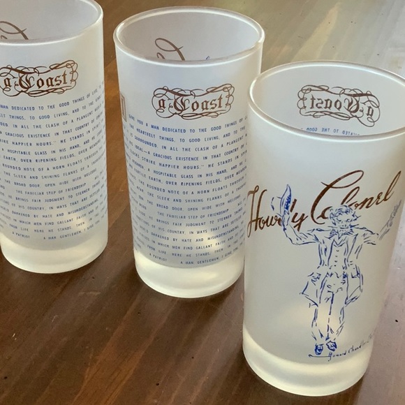 Howdy Colonel set of 4 Vintage Mid Century Glasses - Picture 7 of 8